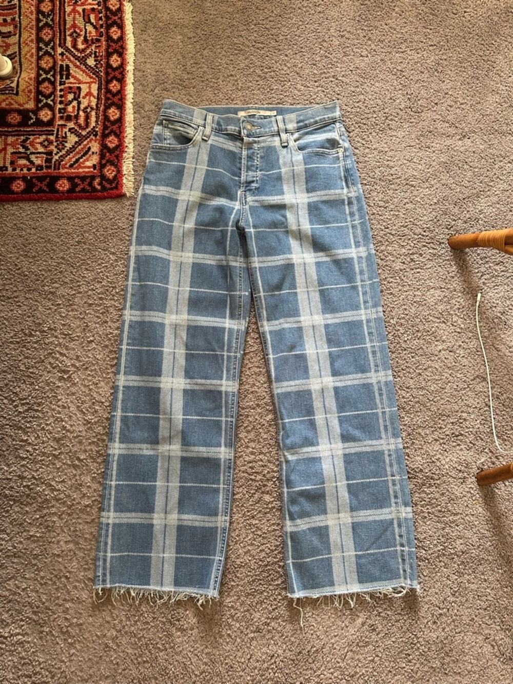 Hudson Rosie Plaid Jeans